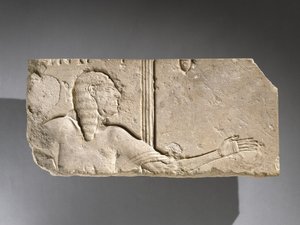 Reliëf van een oude hoveling, mogelijk uit Saqqara, Egypte door New Kingdom Egyptian